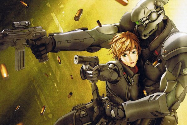 Illustration des personnages d anime avec des armes