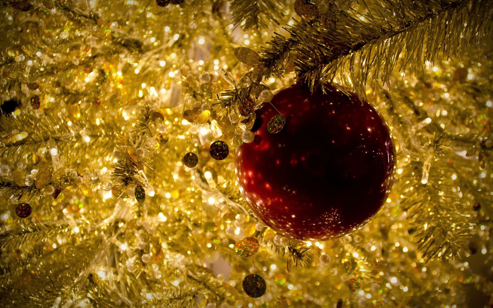 christmas shining winter light ball gold decoration desktop celebration glisten blur bright color