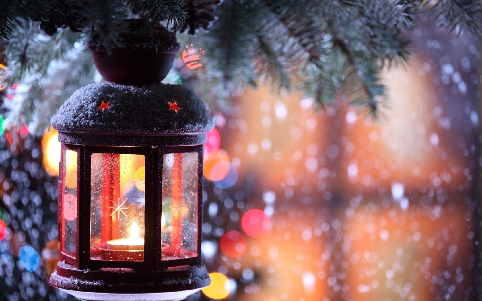 nuovo anno natale inverno decorazione vacanza neve luce splende luminoso albero candela oro colore tradizionale