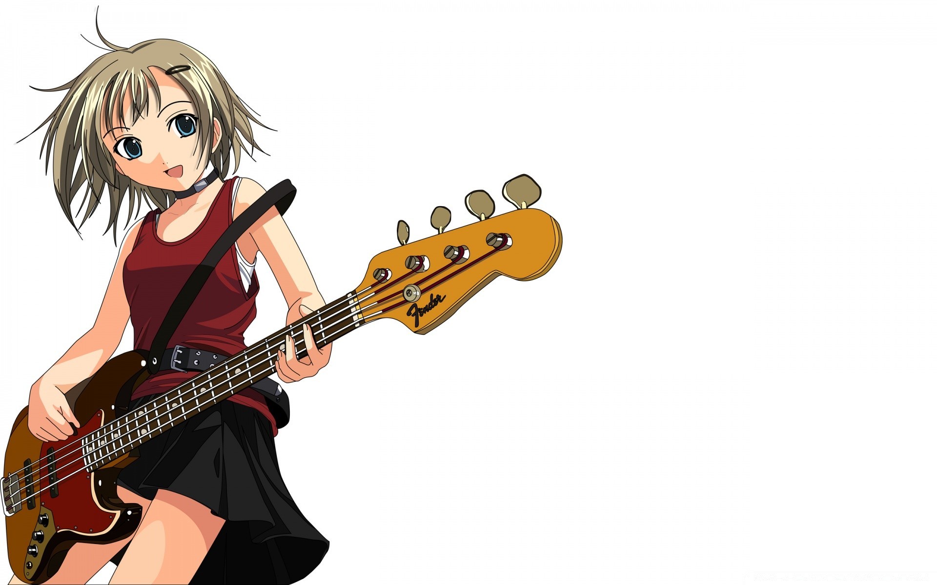 anime musique instrument guitare son musicien pop concert femme