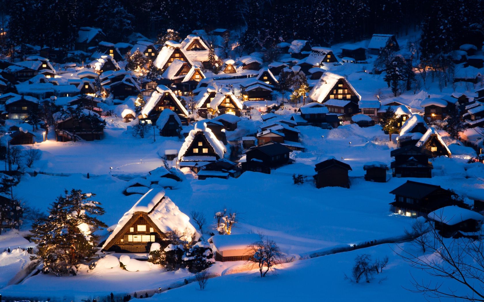 домики праздник снег houses holiday snow скачать