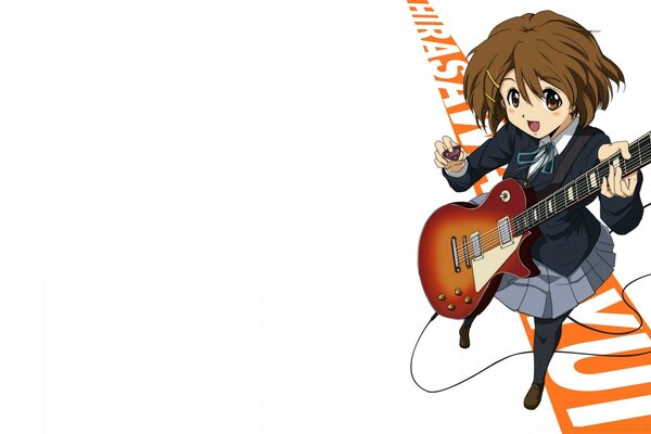 Illustration of an anime woman with a guitar