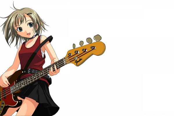 Musicien fille avec une guitare de l anime