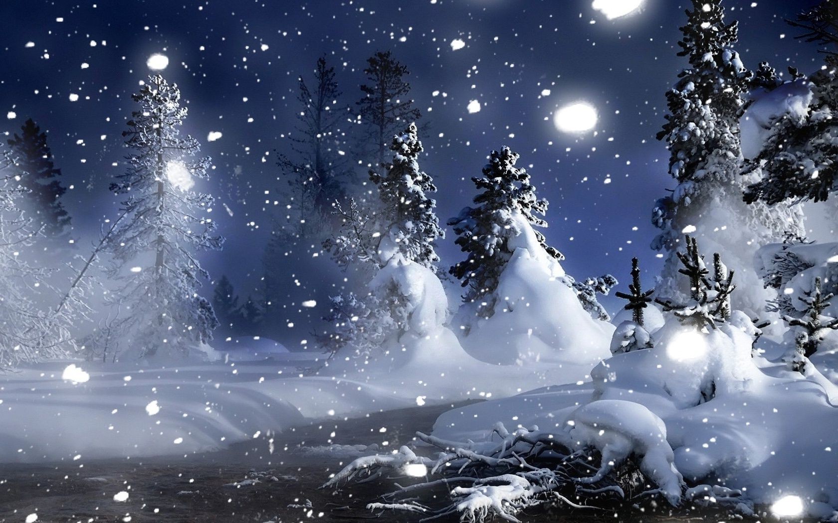 winter snow cold nature christmas moon