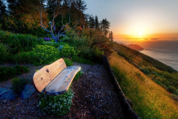 Sunset landscape by the sea