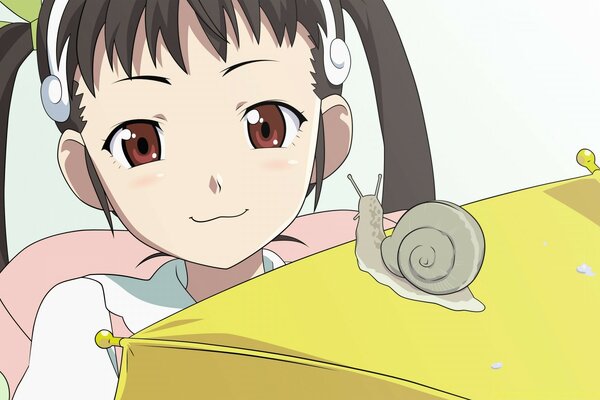 Ilustração de Anime menina com caracol