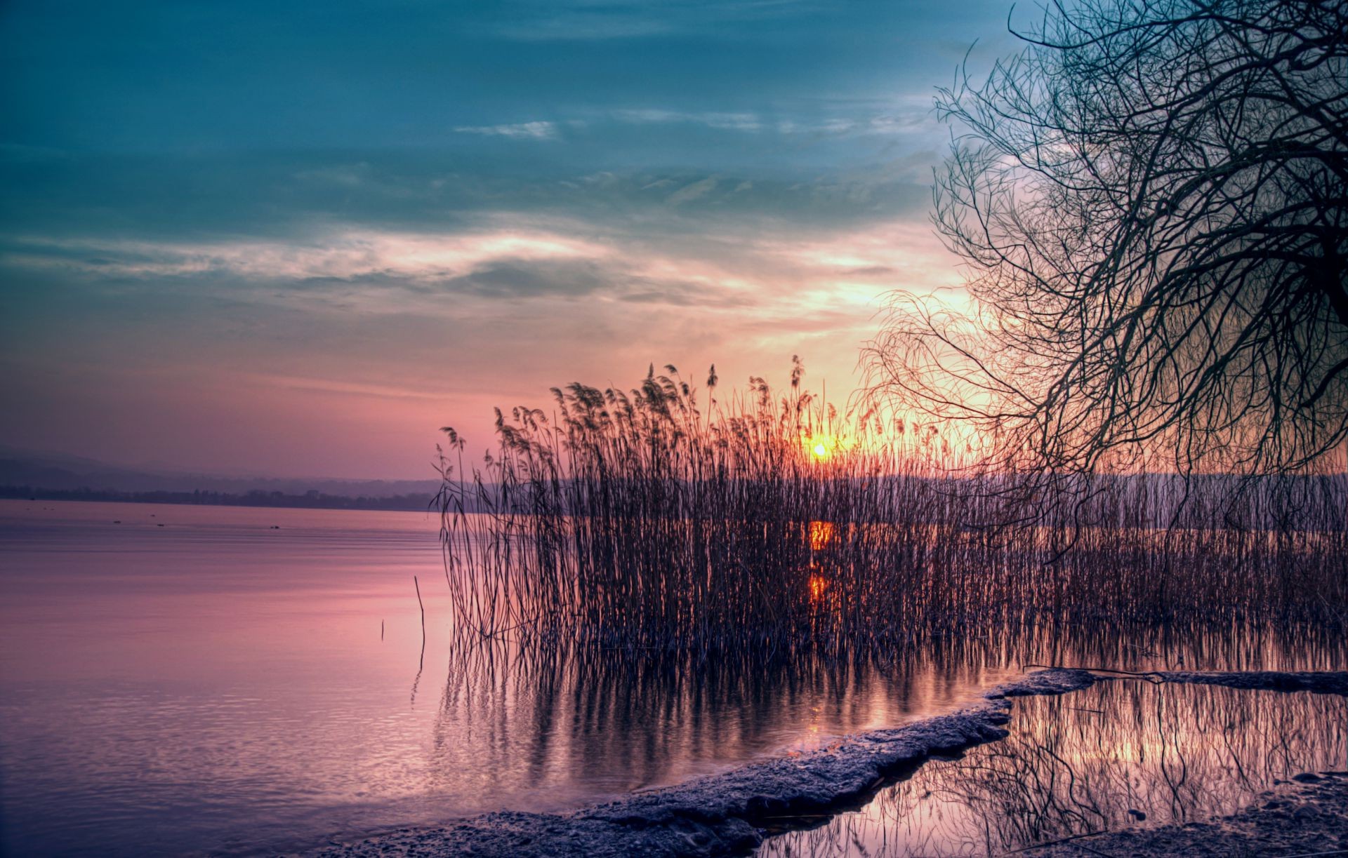 the sunset and sunrise sunset dawn water landscape evening dusk reflection lake nature sky sun