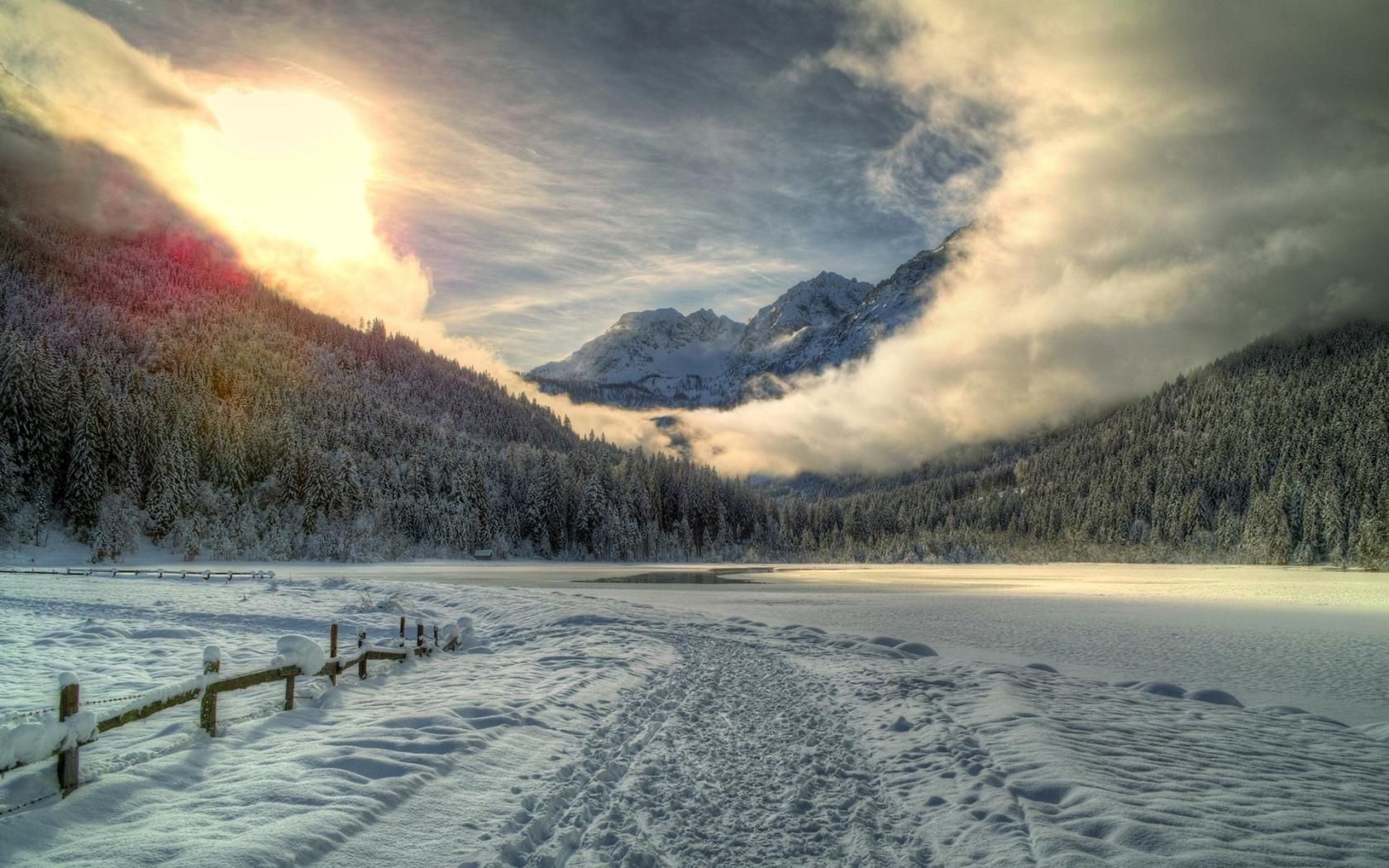 routes neige paysage hiver nature montagnes arbre aube à l extérieur eau ciel lac bois voyage coucher de soleil scénique