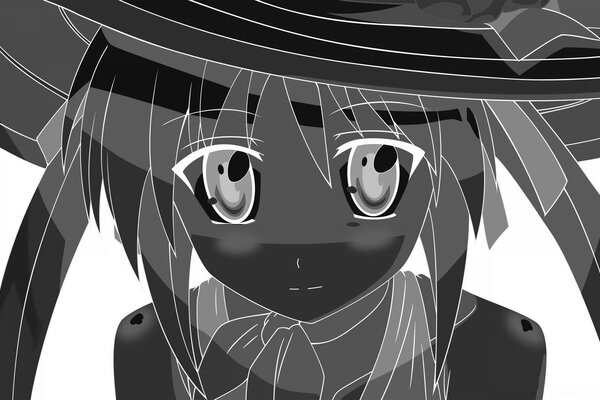 Illustrazione di una ragazza anime in un cappello