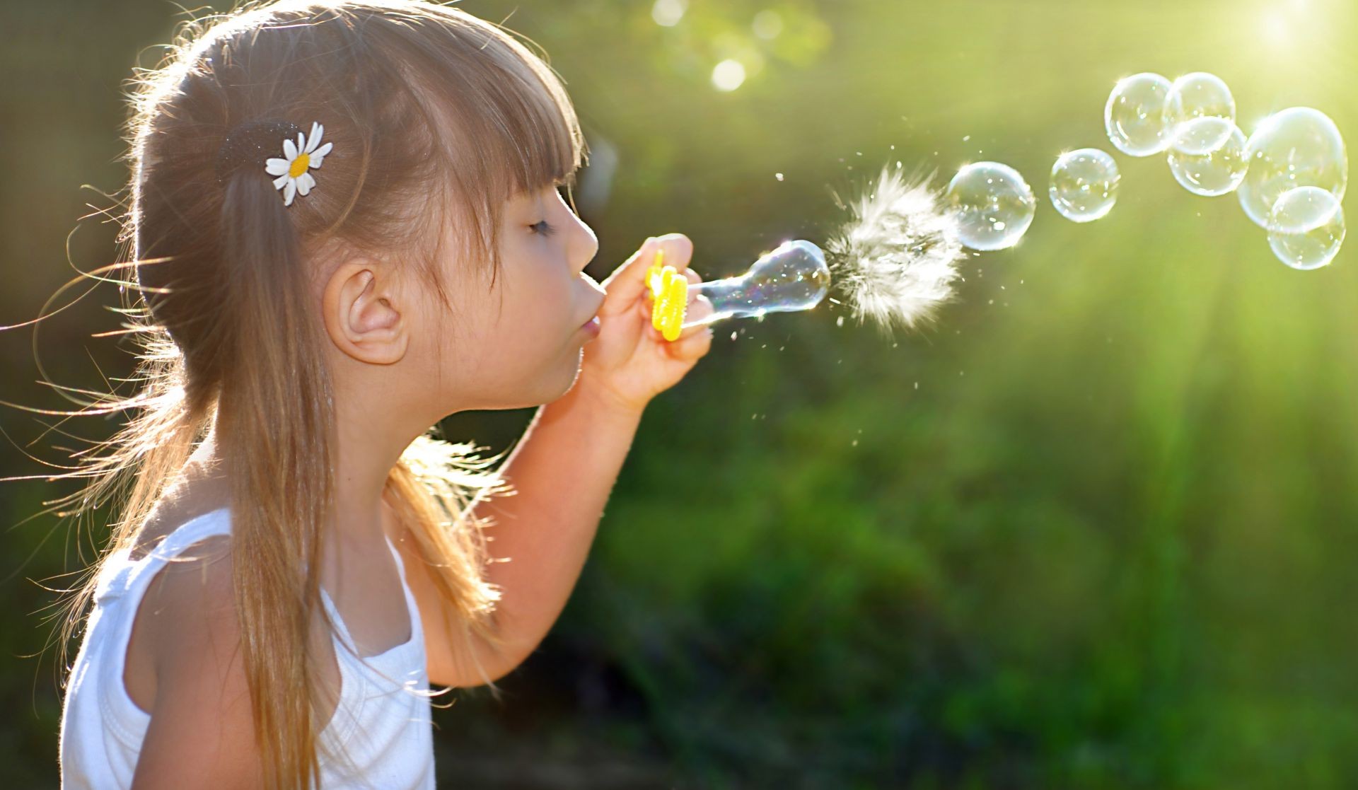 enfants derrière l activité enfant nature été mignon fille herbe peu plaisir belle pissenlit à l extérieur joie foin plaisir parc savon