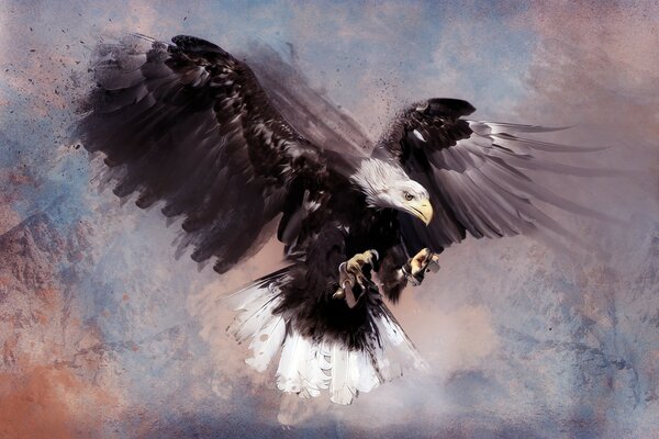 Aigle noir dans les peintures