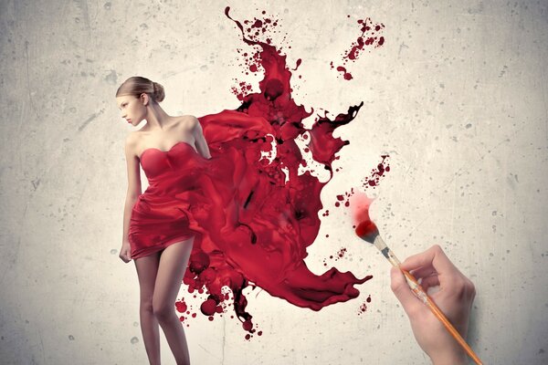 Photo de femme en rouge