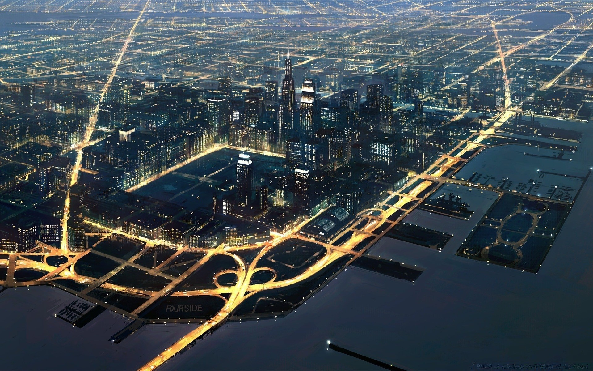 drawings travel city aerial transportation system cityscape architecture water urban sky skyline river business road vehicle sight outdoors traffic building highway