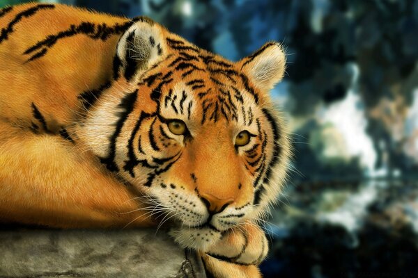 Tigre mignon dans la nature