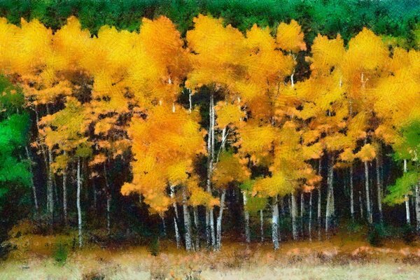 Autumn trees wallpaper DAP pastels