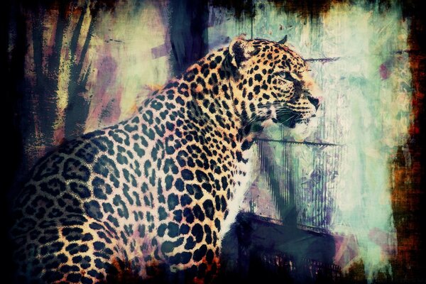 Perfil do leopardo na natureza