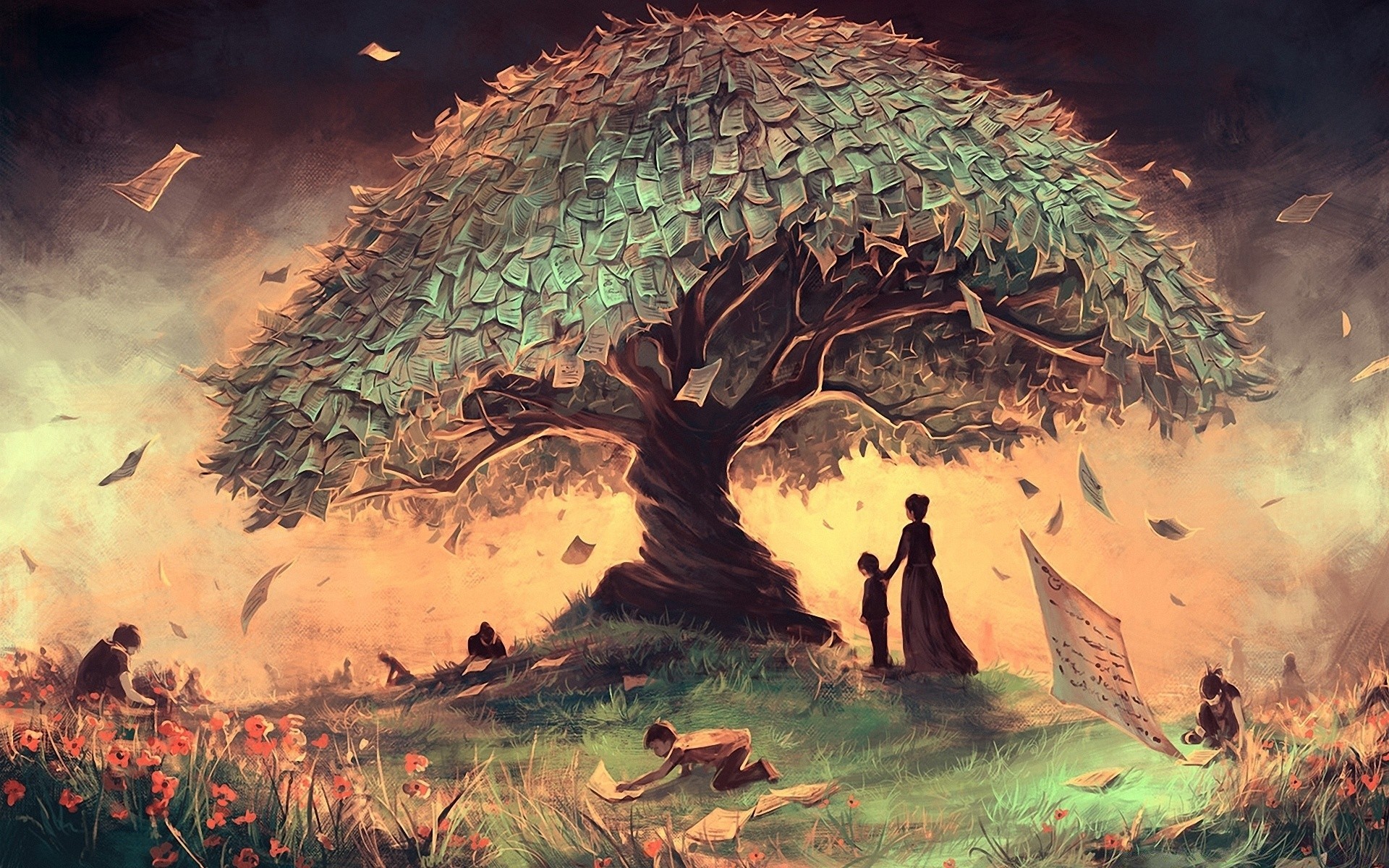 fantasie illustration malerei kunst natur im freien baum