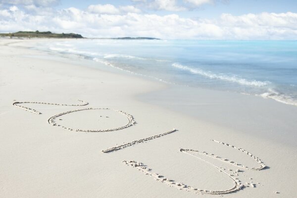 Azure sandy seashore