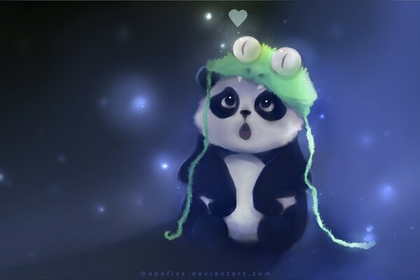 Lindo Panda divertida ilustración