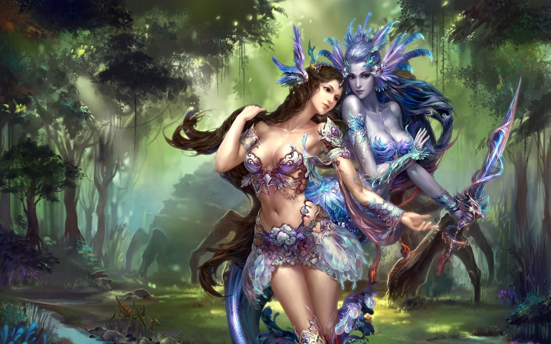 fantasy art painting illustration nymph fairy woman magic adult water