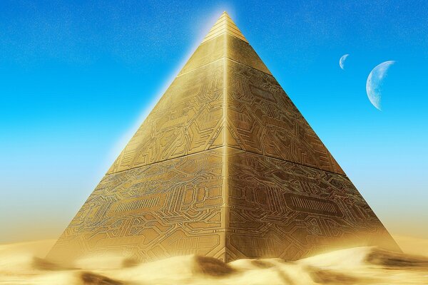 Pyramide égyptienne inhabituelle dans les sables