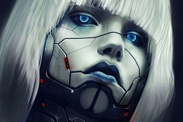 Graphics android girl with a cold look