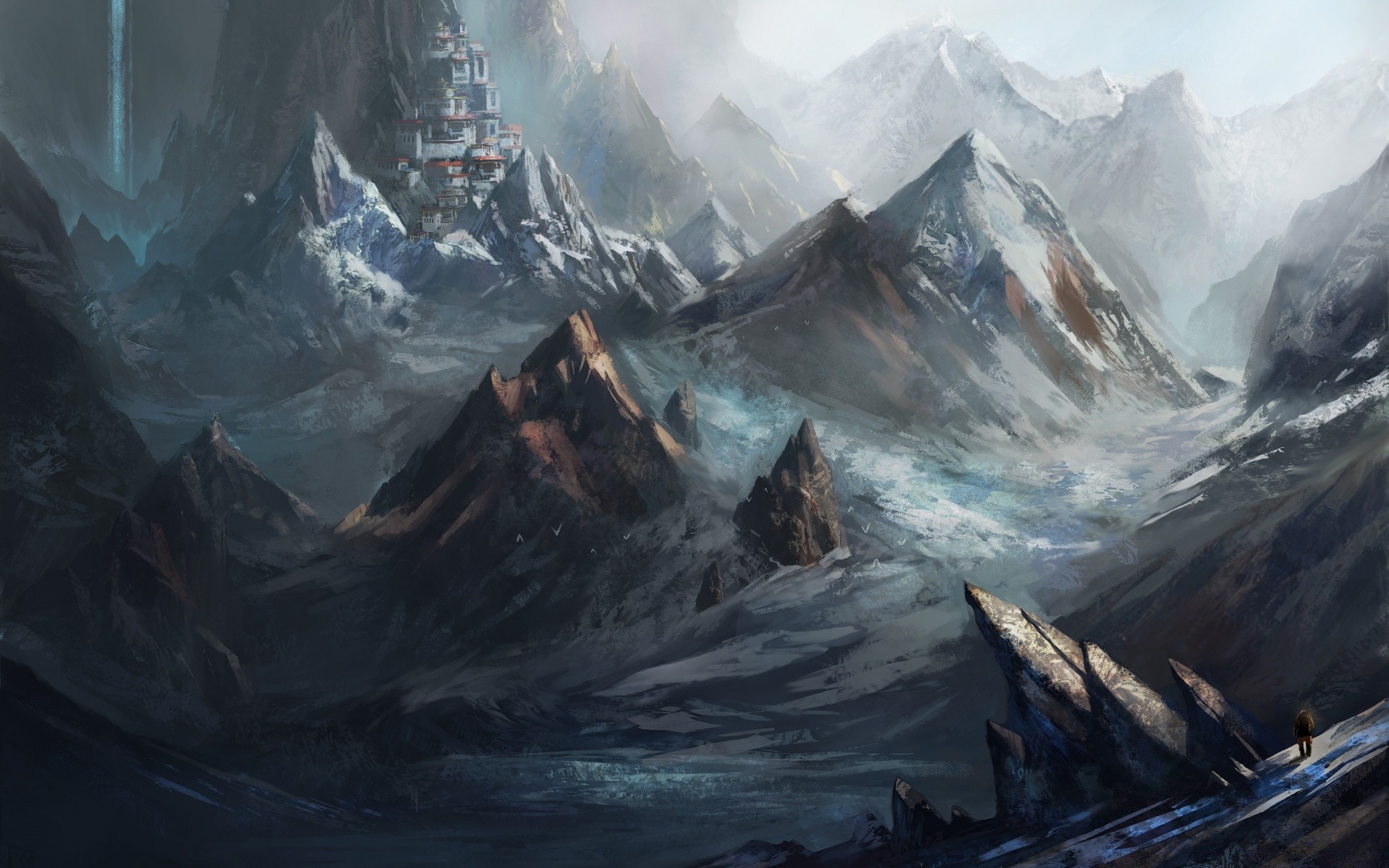 fantasy neige glace glacier hiver froid montagnes