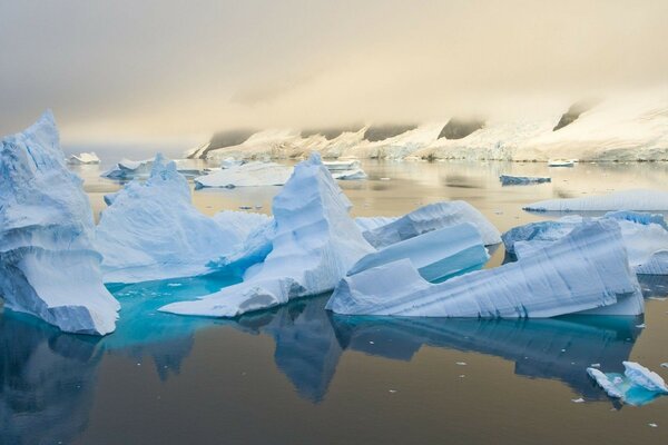 Frosty iceberg ice. Water