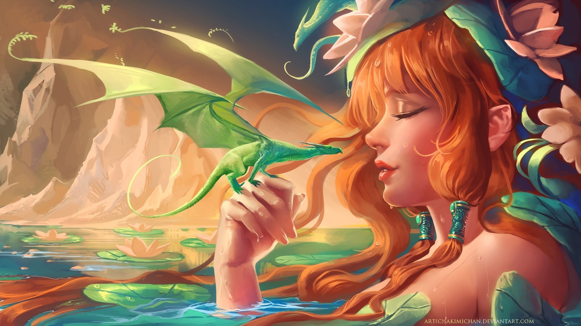 fantasía mujer chica gráfico ilustración hermosa arte escritorio joven