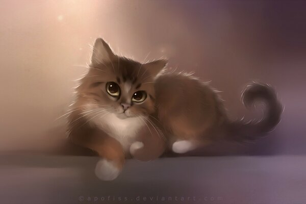 Portrait d un chaton roux fantastique