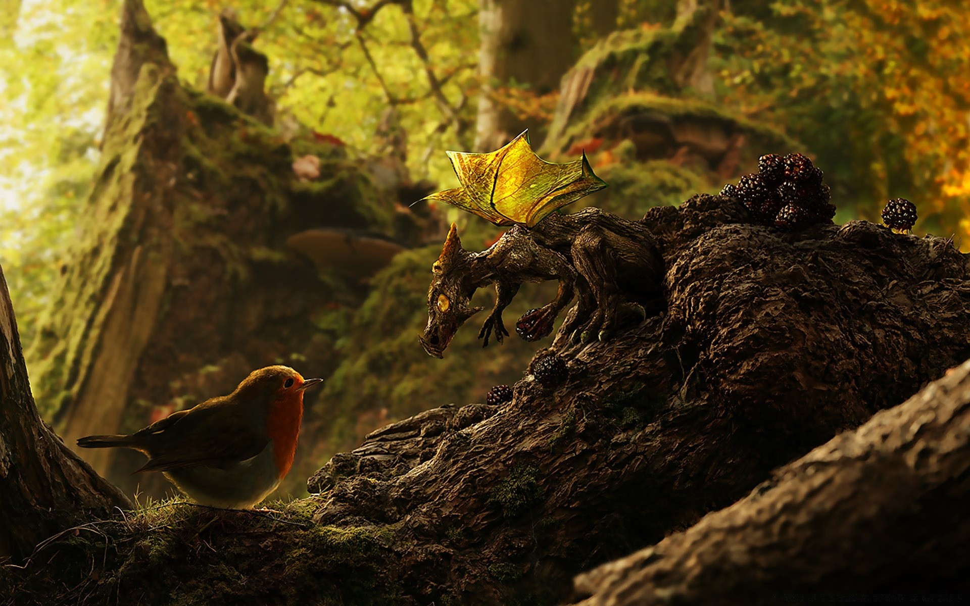 fantasía pájaro vida silvestre árbol naturaleza al aire libre nido madera musgo