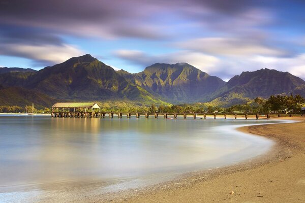 Beautiful landscape of mountains and lakes