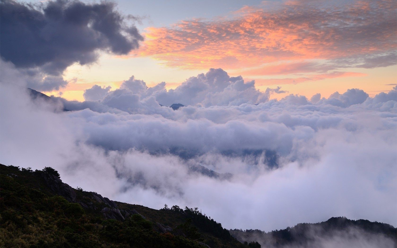 the sky mountain landscape sky sunset nature travel dawn fog outdoors cloud light sun