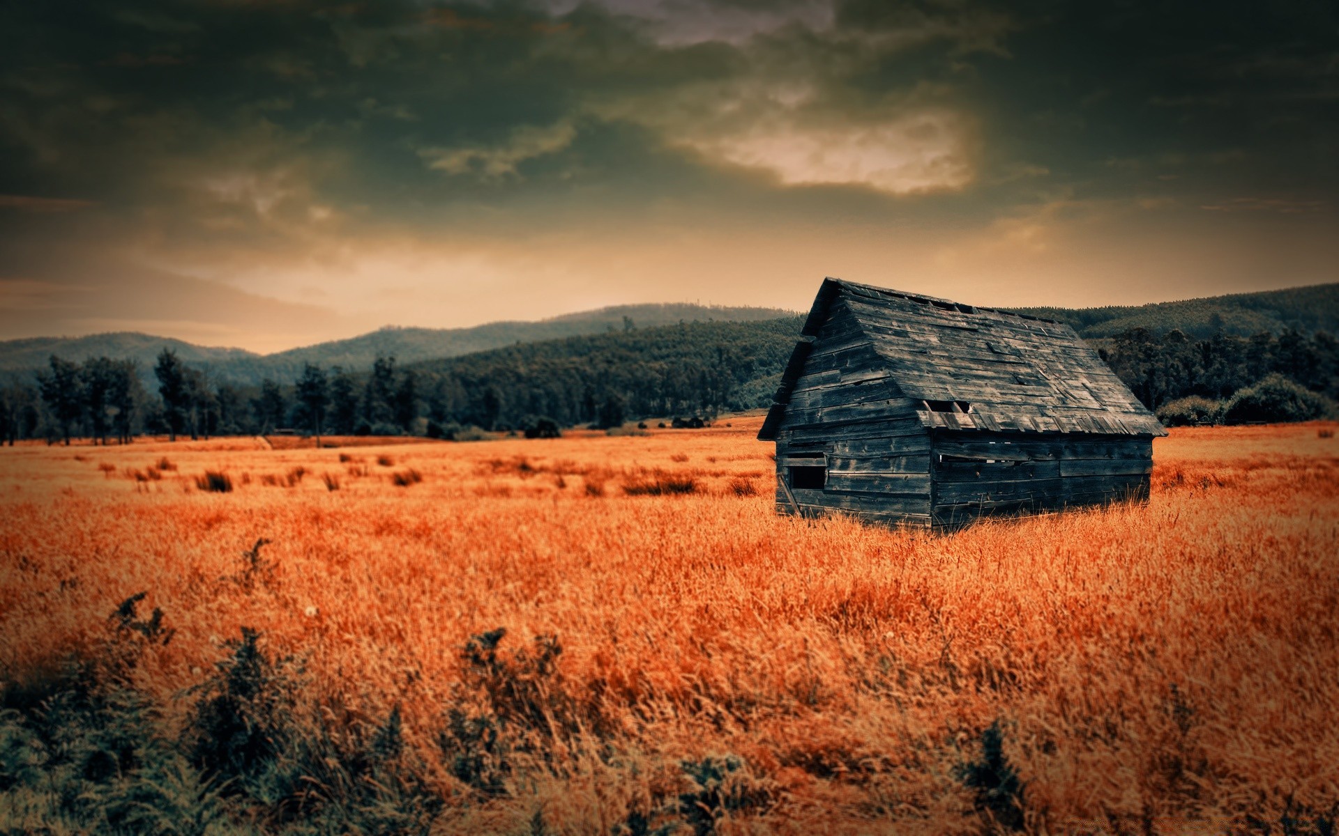 creative landscape fall sunset outdoors sky dawn nature barn rural countryside wood country