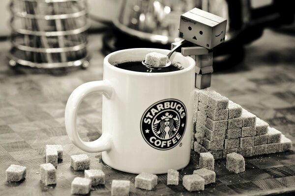 Creative shot of Starbucks coffee. Coffee advertising