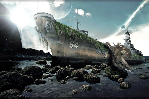 The ghost ship sailed to the shores