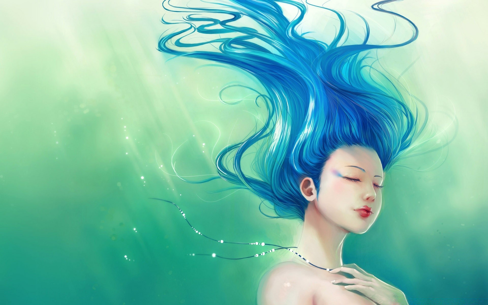 fantasy girl woman beautiful portrait underwater nature summer fashion desktop art water sun swimming