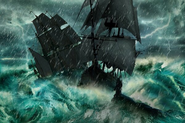 Ships caught in a severe storm