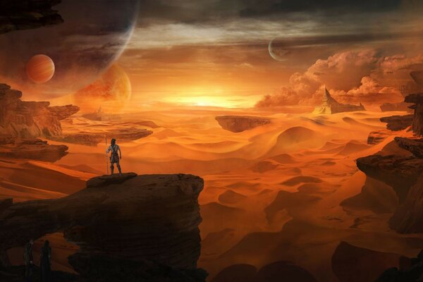 Fantasy space landscape desert