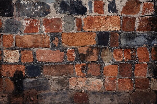 Brick wall of black and brown color