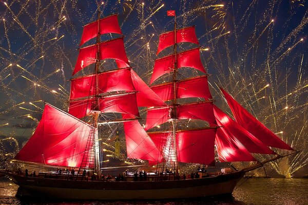 Holiday Scarlet Sails on the Neva