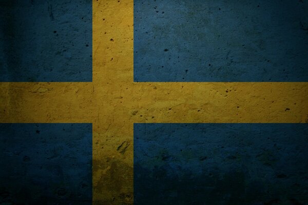 Изображение флага Швеции в стиле гранж