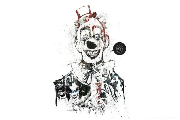 Illustration of a kind clown on a white background