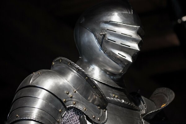 Knight in armor sculpture