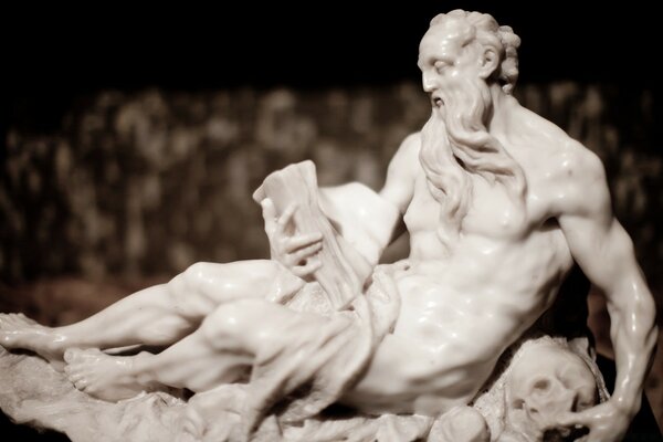 Adult male marble sculpture