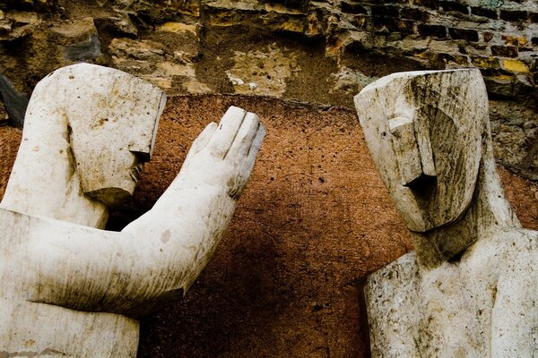 Religious sculptures made of wood. Art