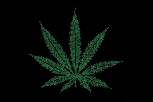 Marihuana Blatt Typografie