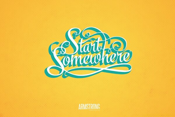 Retro lettering on a yellow background