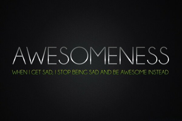 Citation de motivation awesomeness sur fond sombre