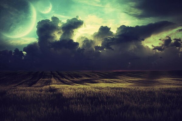 Ländliche Landschaft mit einem Hang zur Fiktion